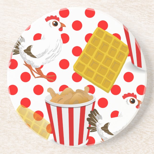 Porta-copos De Arenito waffles de frango (Frente)