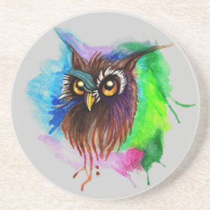 Porta-copos De Arenito Watery Wood Owl