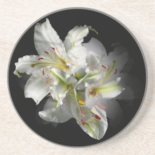 Porta-copos De Arenito White Lily Fantasy