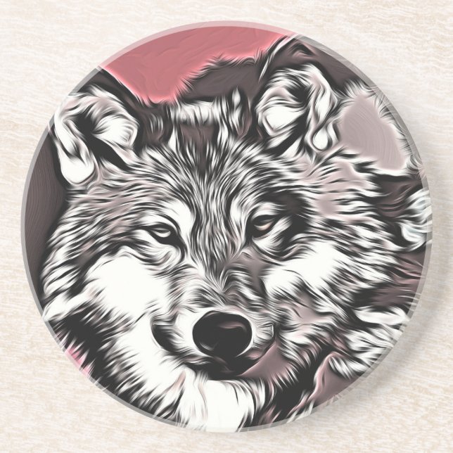 Porta-copos De Arenito Wolf 2014-0964 (Frente)