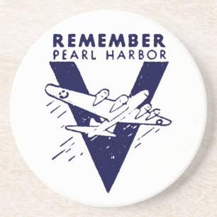 Porta-copos De Arenito WWII Blue Lembra Pearl Harbor