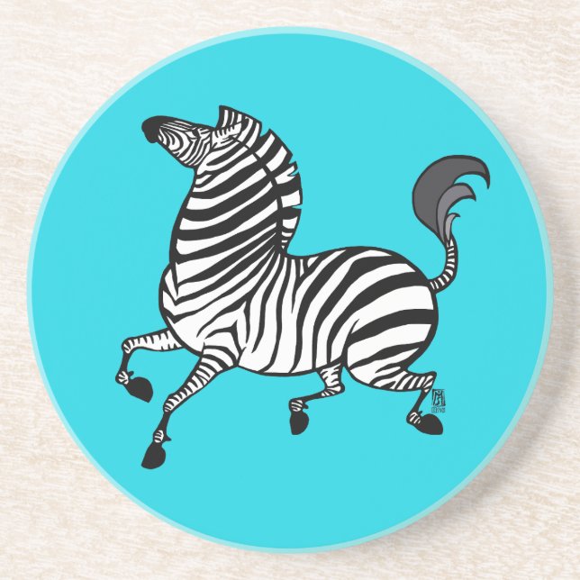 Porta copos de arenito Zebra 3 (Frente)