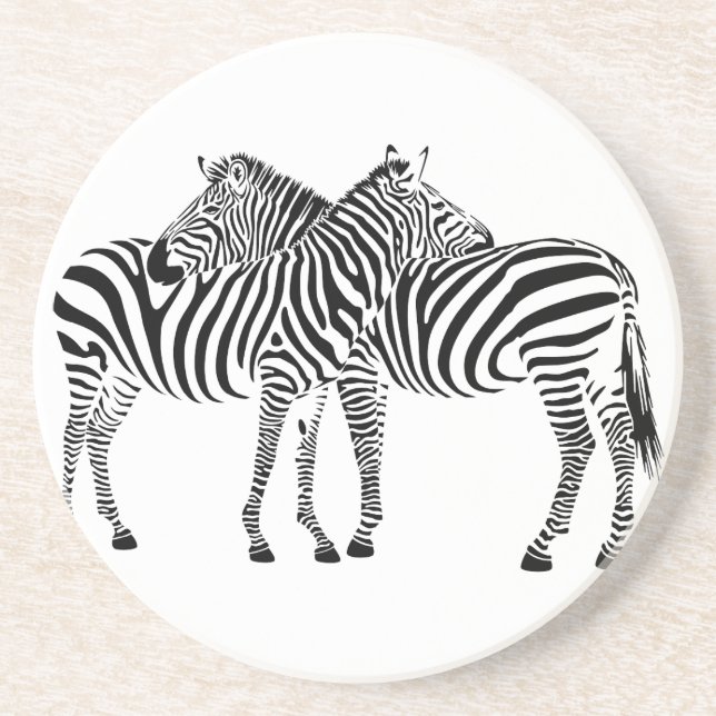 Porta-copos De Arenito Zebra Love (Frente)