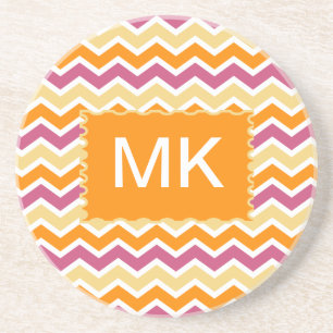 Porta-copos De Arenito ZigZag tribal vibrante