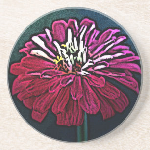 Porta-copos De Arenito Zinnia Woodcut