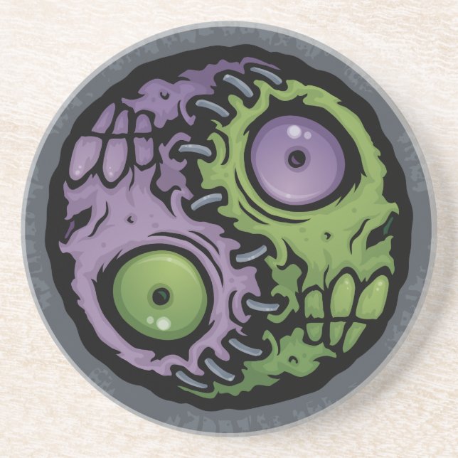 Porta-copos De Arenito Zombie Yin-Yang (Frente)
