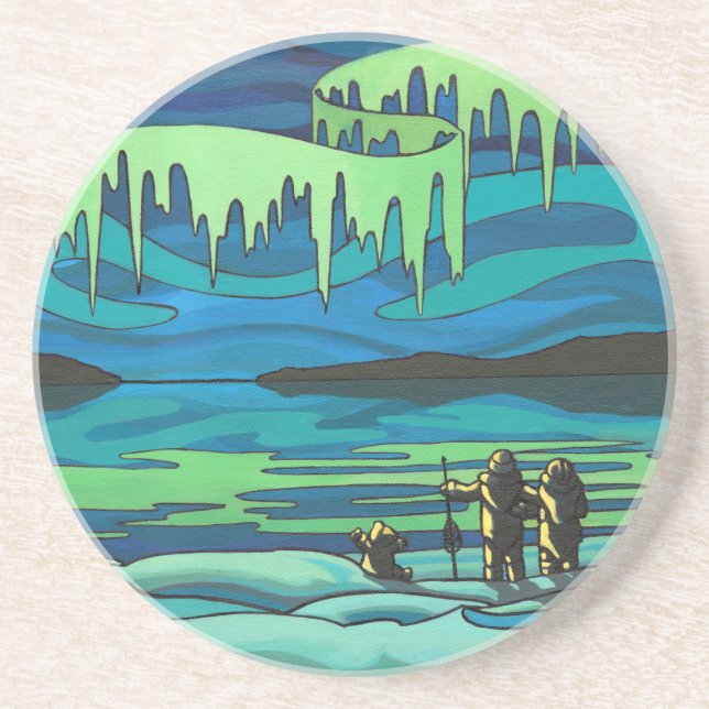 Porta copos de Arte das Primeiras Nações Inuta Por (Frente)