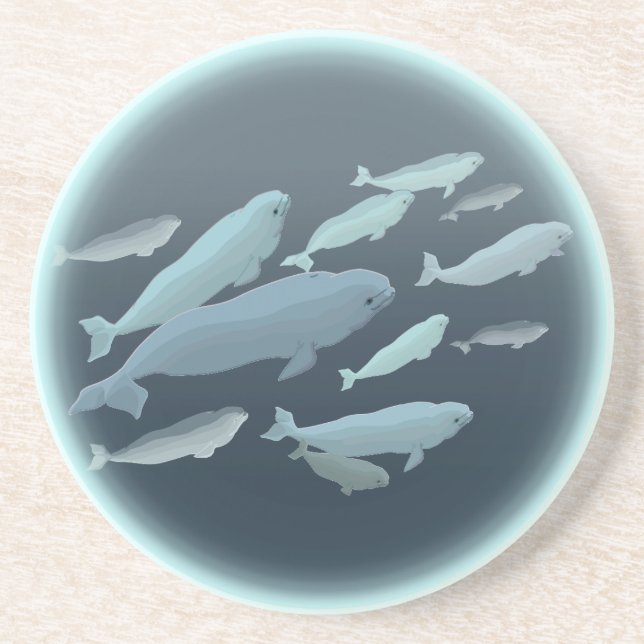 Porta copos de Arte de Baleia Portas copos Beluga (Frente)
