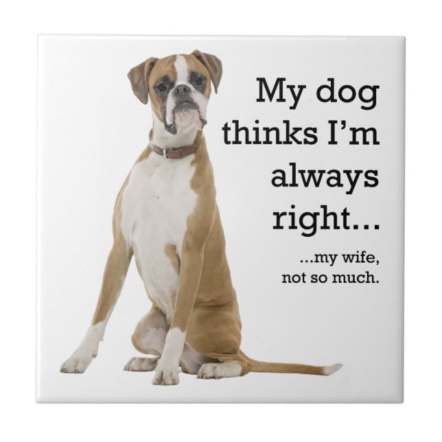 Porta copos de Azulejo Boxer vs Wife (Frente)