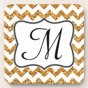 Porta copos de Bebida do Monograma com Glitter Dou