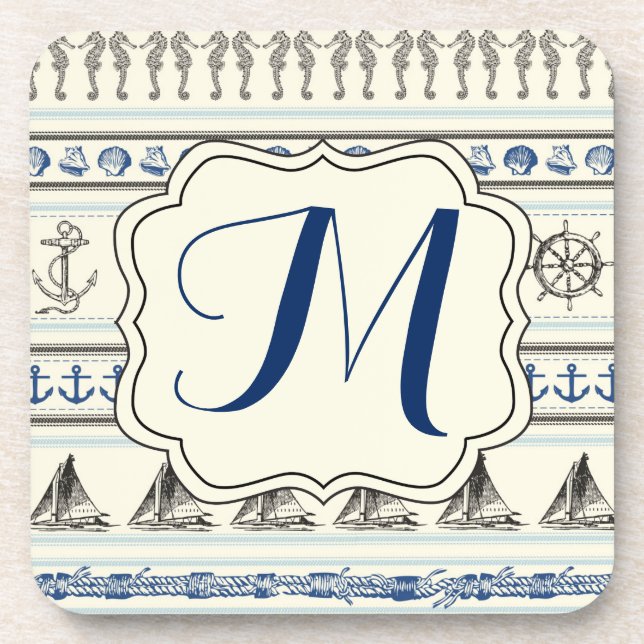 Porta copos de Bebida Monograma de Ancoragem de Na (Frente)