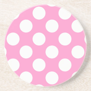 Porta copos de Bolinhas rosa e branco