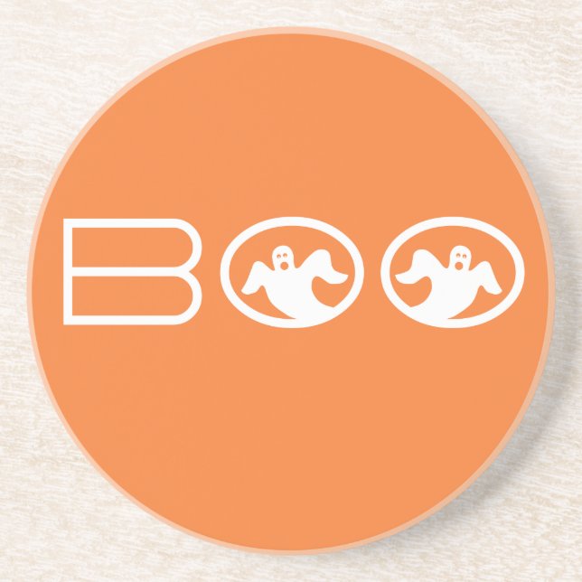 Porta copos de Boo Halloween, Ghosted, Laranja e B (Frente)