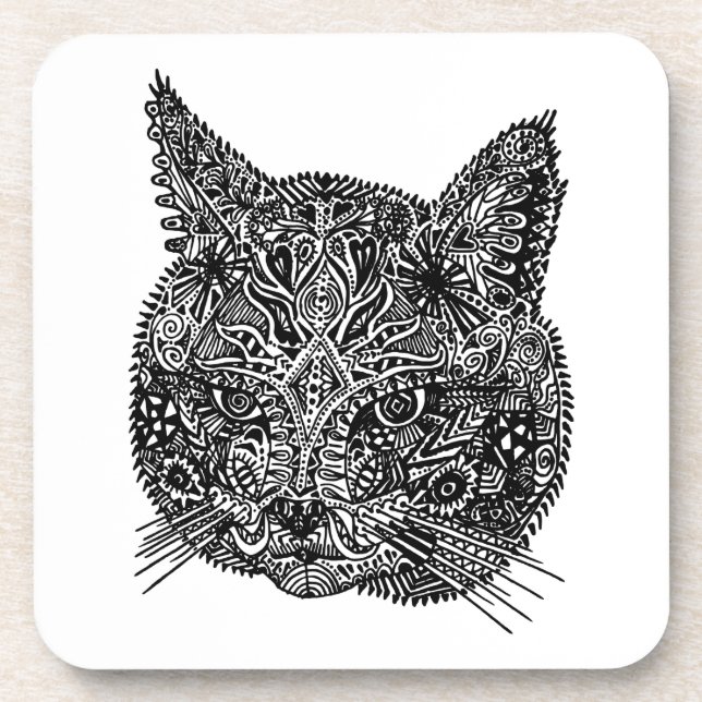 Porta copos de Cabeça de Gato Ornamental (Frente)