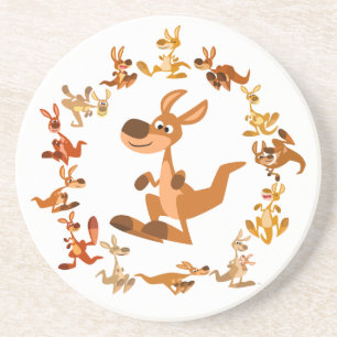 Porta copos de Cartoon Bonito Kangaroos Mandala