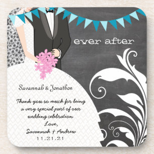 Porta copos de Casamento de Chalkboard Bride & Gro