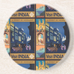Porta copos de colagem de Posteres de viagens da Í