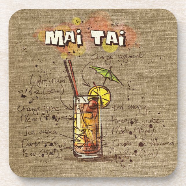 Porta copos de coquetel Mai Tai (Frente)