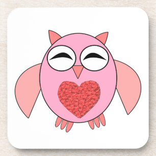 Porta copos de Coração de Amor Rosa