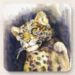 Porta copos de Cork Leopardo de Neve