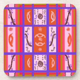 Porta copos de cortiça Xadrez curva