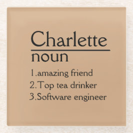 Porta copos de definição de Nome Personalizado