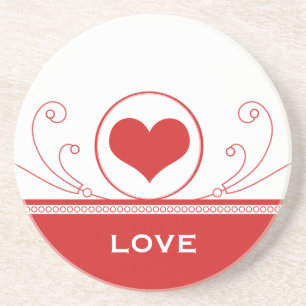 Porta copos de espirais do coração, Vermelho