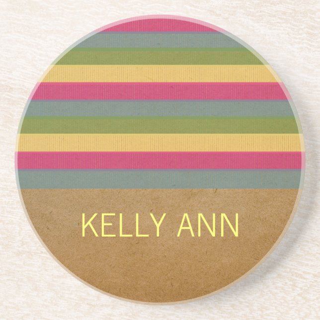 Porta copos de faixas texturizadas chic (Frente)