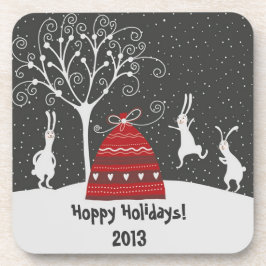 Porta copos de Feriados de Coelhinho Inverno