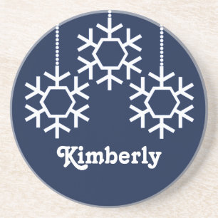 Porta copos de Flocos de Neve, Azul Escuro