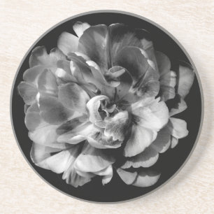 Porta copos de Flor Branco e Preto Clássico