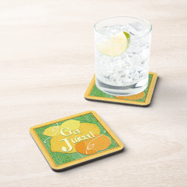 Porta copos de Fruta gráfica texturizada (laranja) (Lado Direito)