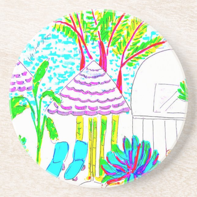 Porta copos de lado tropical (Frente)