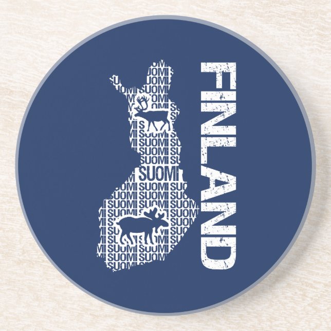 Porta copos de MAPA FINLAND personalizável (Frente)