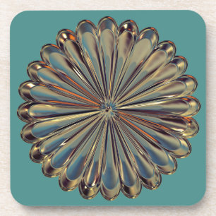 Porta copos de medalhão de flores Art deco