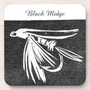 Porta copos de mosca molhada com "Black Midge"
