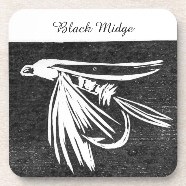 porta copos de mosca úmida com "Black Midge" (Frente)