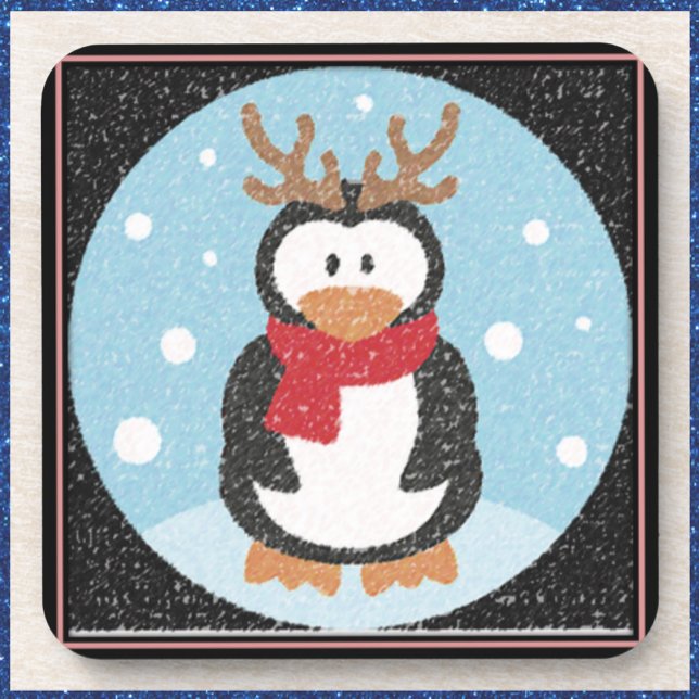 Porta copos de Natal com Pinguim (Criador carregado)