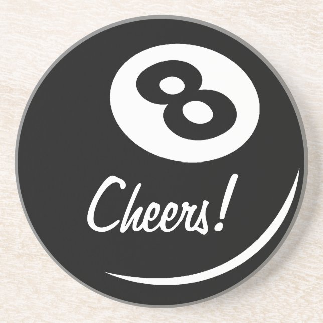 Porta copos de oito bolas personalizável | piscina (Frente)