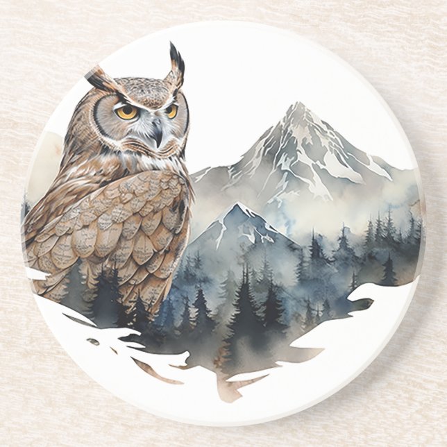 Porta copos de Owl Sandstone (Frente)