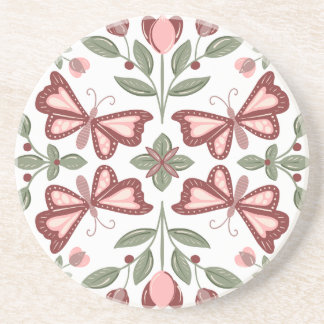 Porta copos de padrão borboleta desenhada à mão