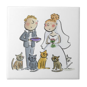 Porta copos de papel de gatos Casais de casamento