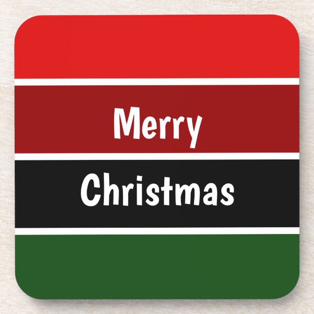 Porta copos de Papel Quadrado de Natal Vermelho E  (Frente)
