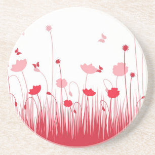 Porta copos de papoilas vermelhas