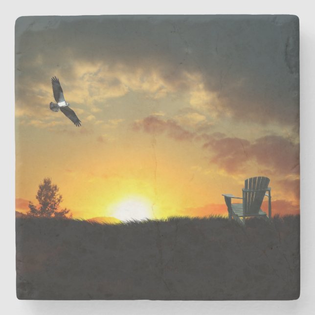 Porta copos de Pedra Amarelo do Curso (Frente)