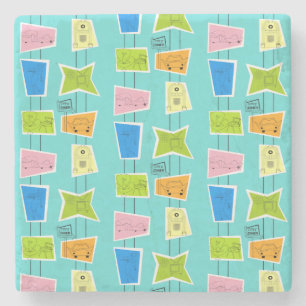 Porta copos de Pedra Atômica Retro Kitsch