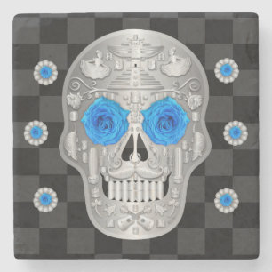 Porta copos de pedra Chrome Calavera (Rosa Azul)