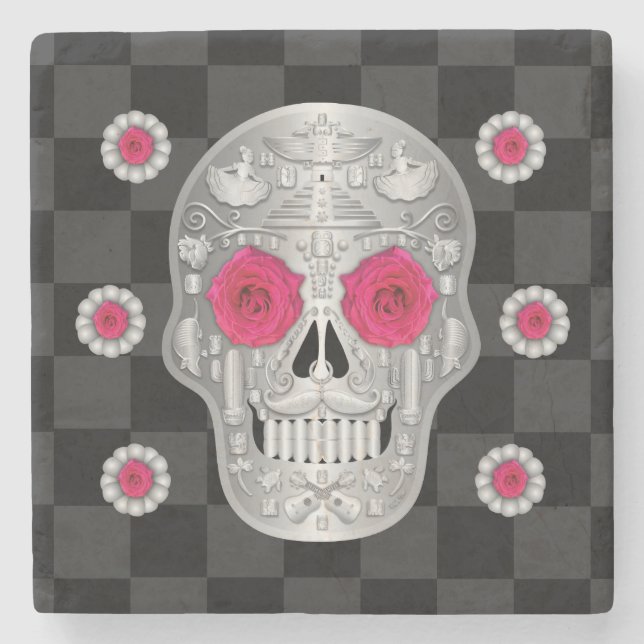 Porta copos de pedra Chrome Calavera (Rosa Rosa Ro (Frente)