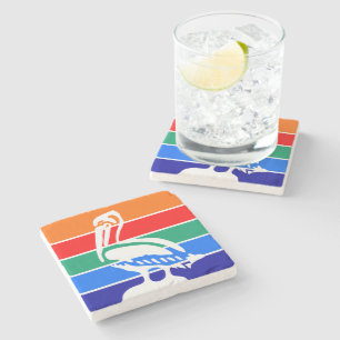 Porta copos de pedra com bandeira de Rua. Petersbu