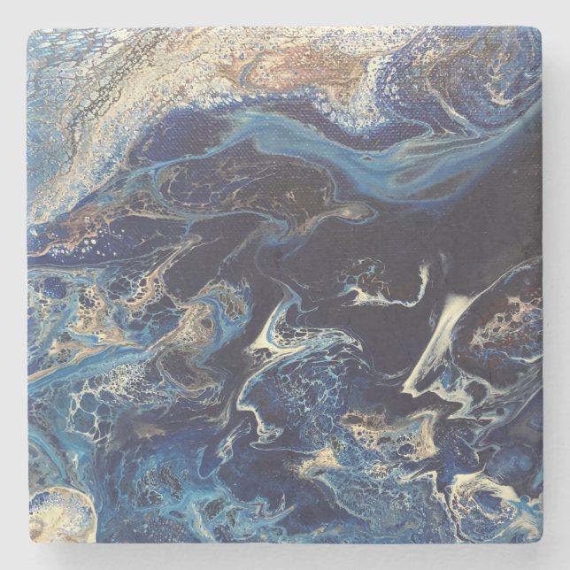 porta copos de pedra com o Abstrato Johnson (Frente)